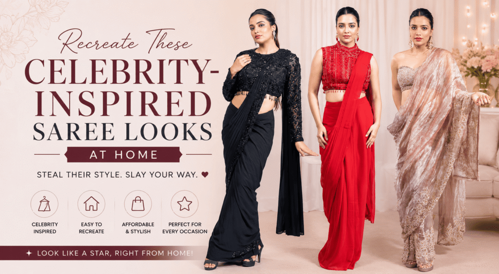 Recreate These Celebrity-Inspired Saree Looks at Home