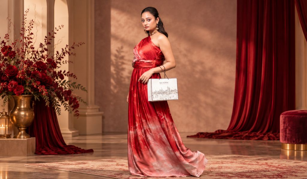 Studio Surbhi Rosette Draped Dress